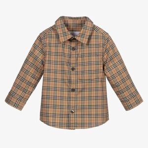 Burberry Kids' Boy's Owen Long-sleeve Shirt In Archive Beige 18 months